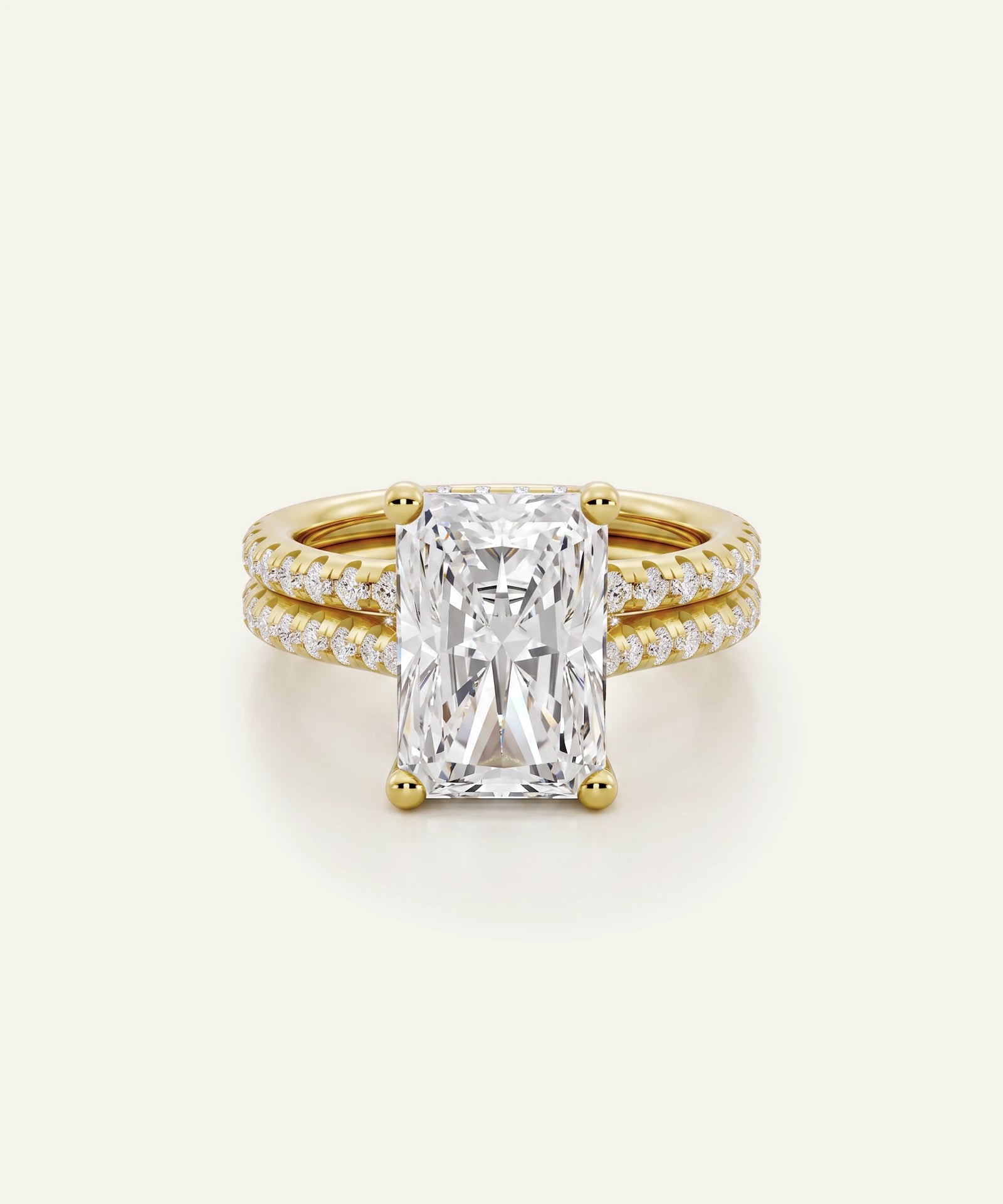Ovani® Lab-grown Diamond Radiant Hidden Halo Bridal Set