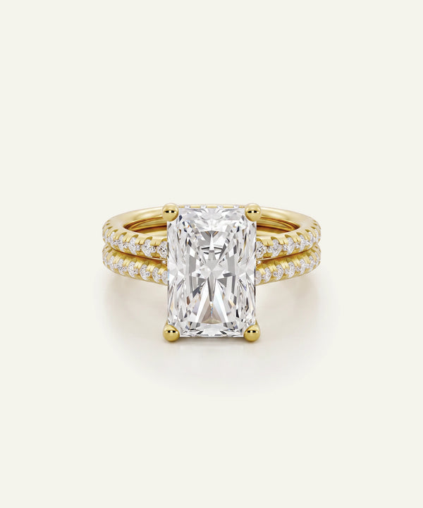 Ovani® Lab-grown Diamond Radiant Hidden Halo Bridal Set