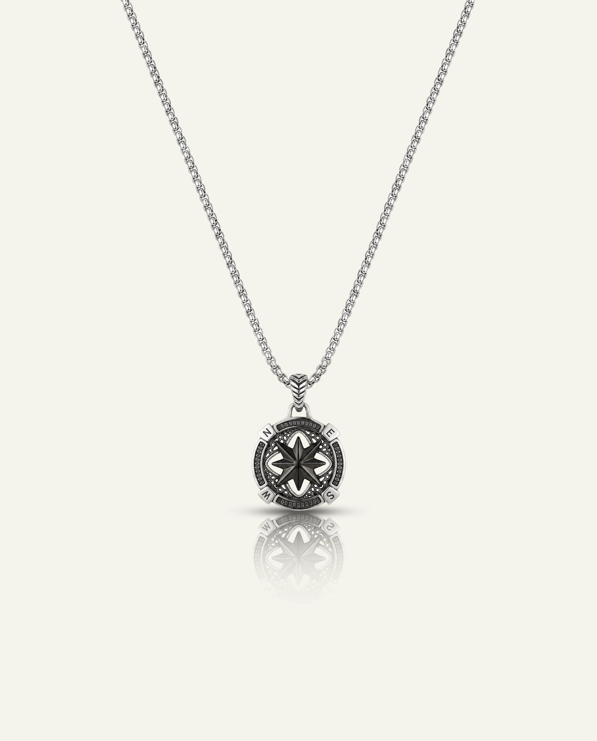 Link N Lock® Men's Black Oxidized Compass Pendant