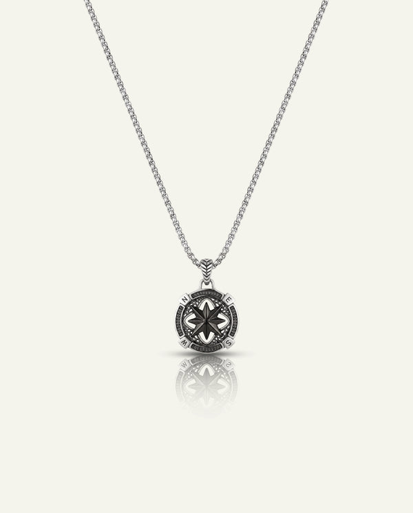 Link N Lock® Black Oxidized Compass Pendant