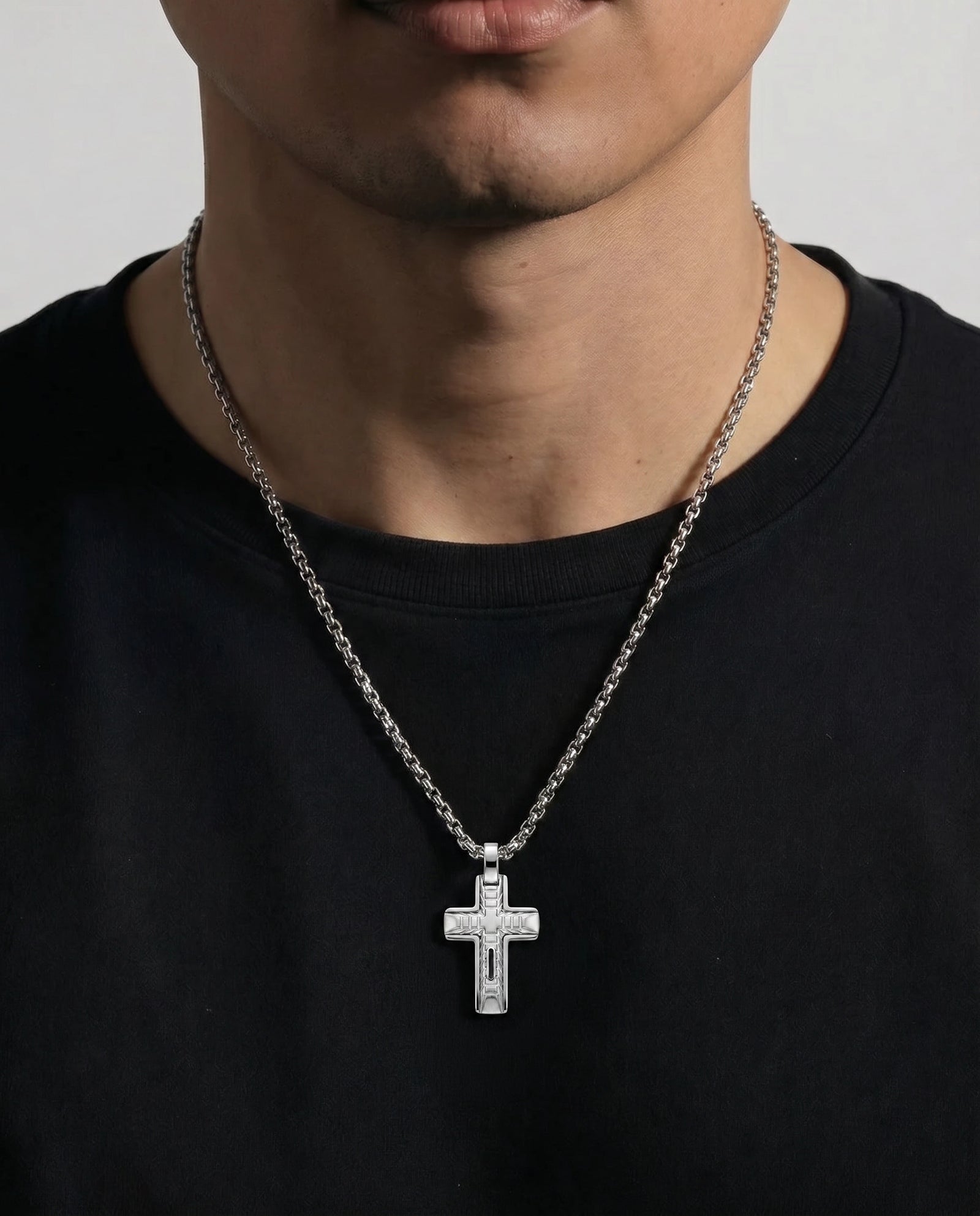 Men's stainless steel cross pendant by Link N Lock®
