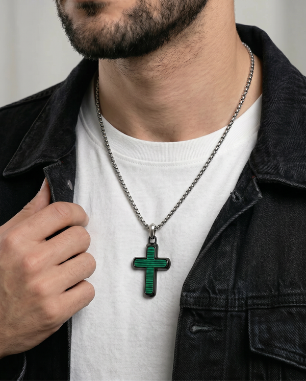 Link N Lock® Malachite Cross Pendant