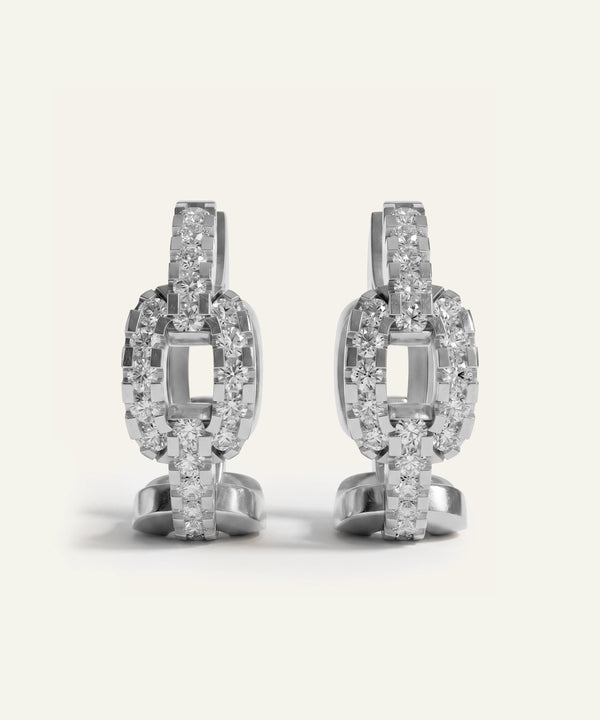 Bella by Ovani® Diamond Paperclip Huggie Hoops