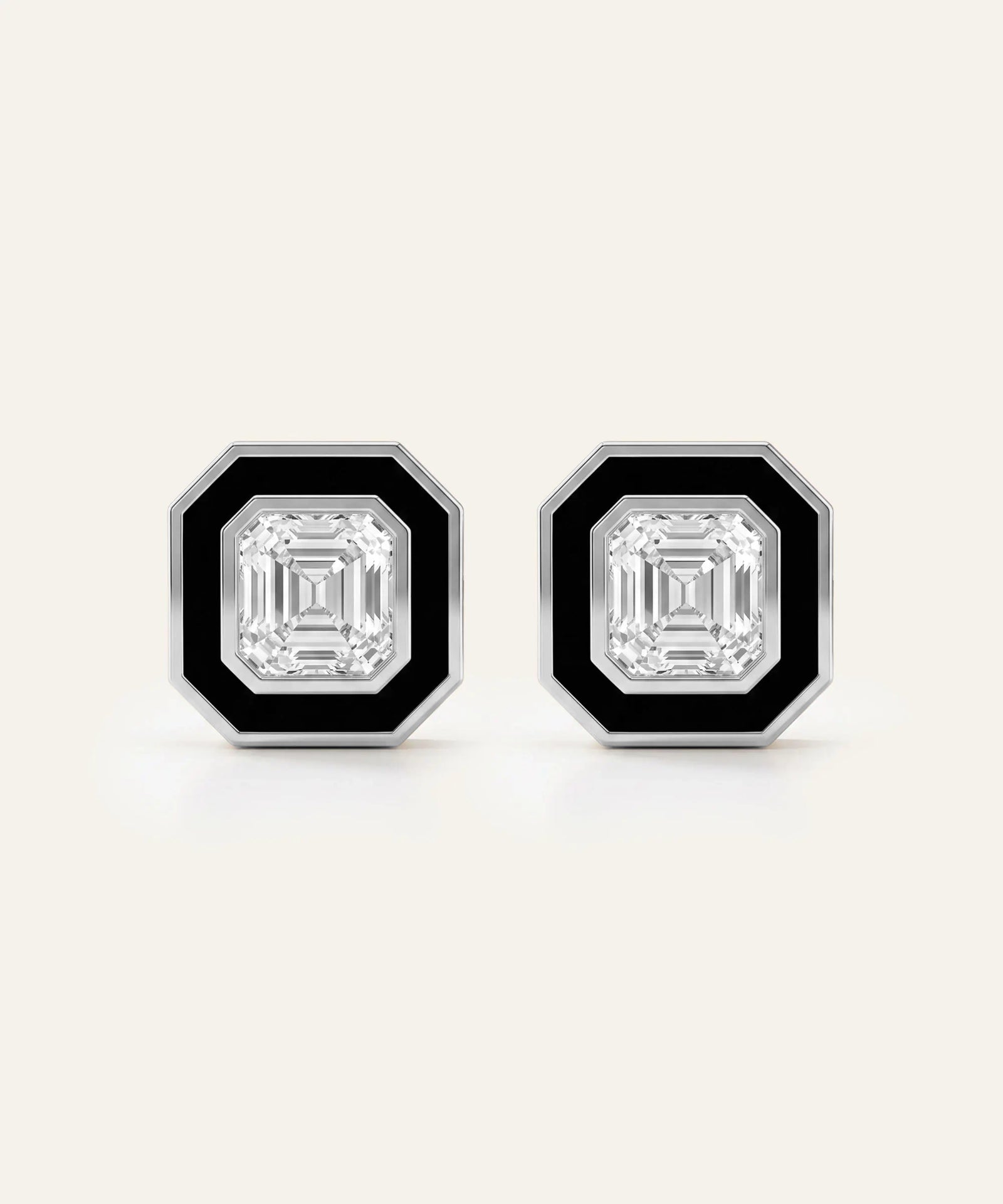 Link N Lock® Asscher Cut Diamond Studs Earrings