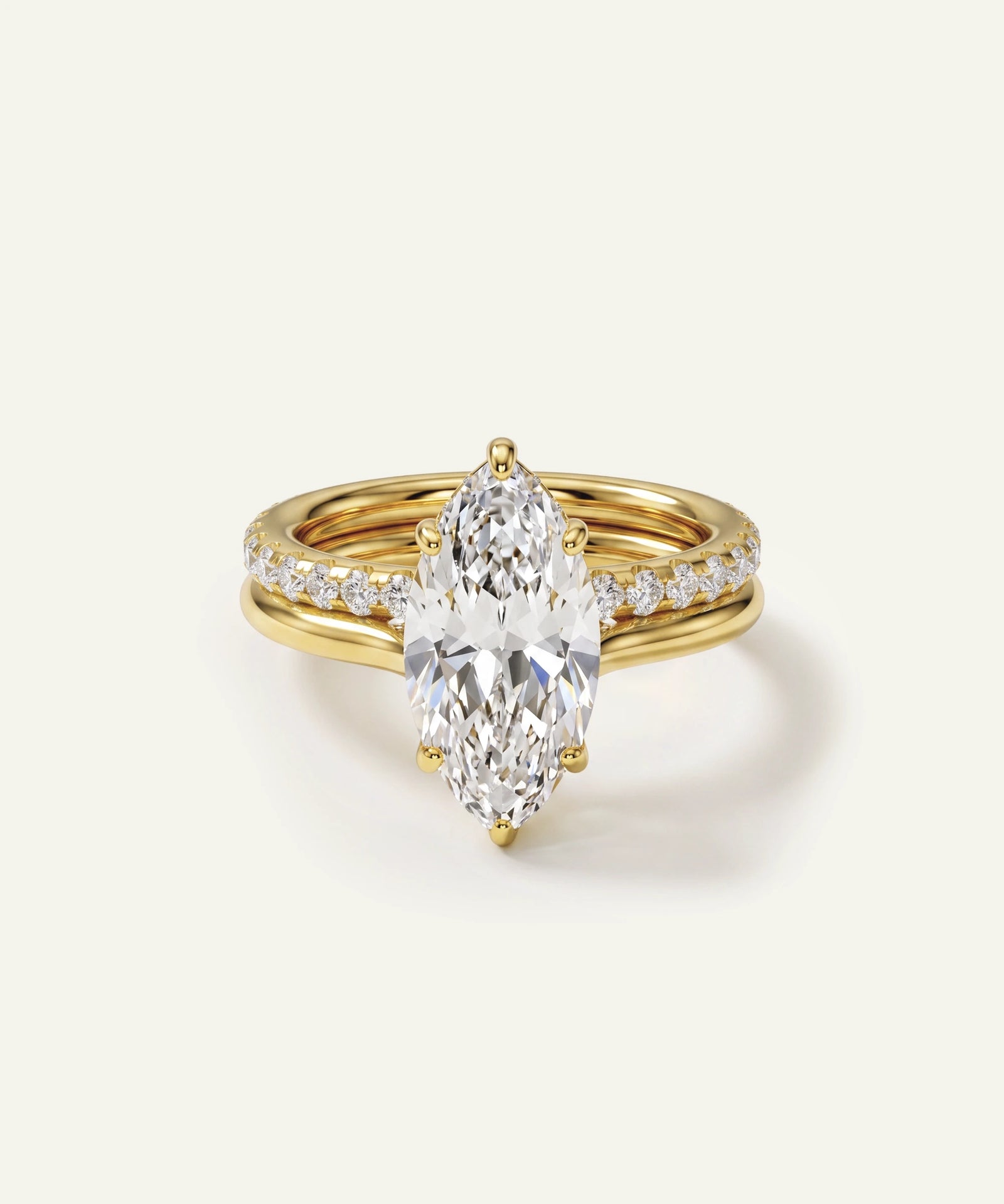 Ovani® Lab-grown Diamond Marquise Hidden Halo Bridal Set