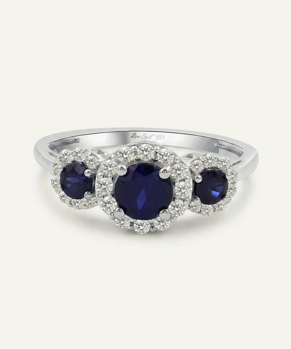 Love Spell® Sapphire & Lab-grown Diamond Round Halo Ring - 2.30 Ct. T.W.