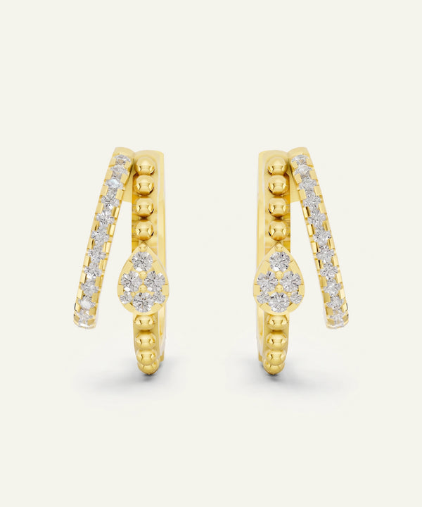 Bella by Ovani® Diamond 2-Row Hoops