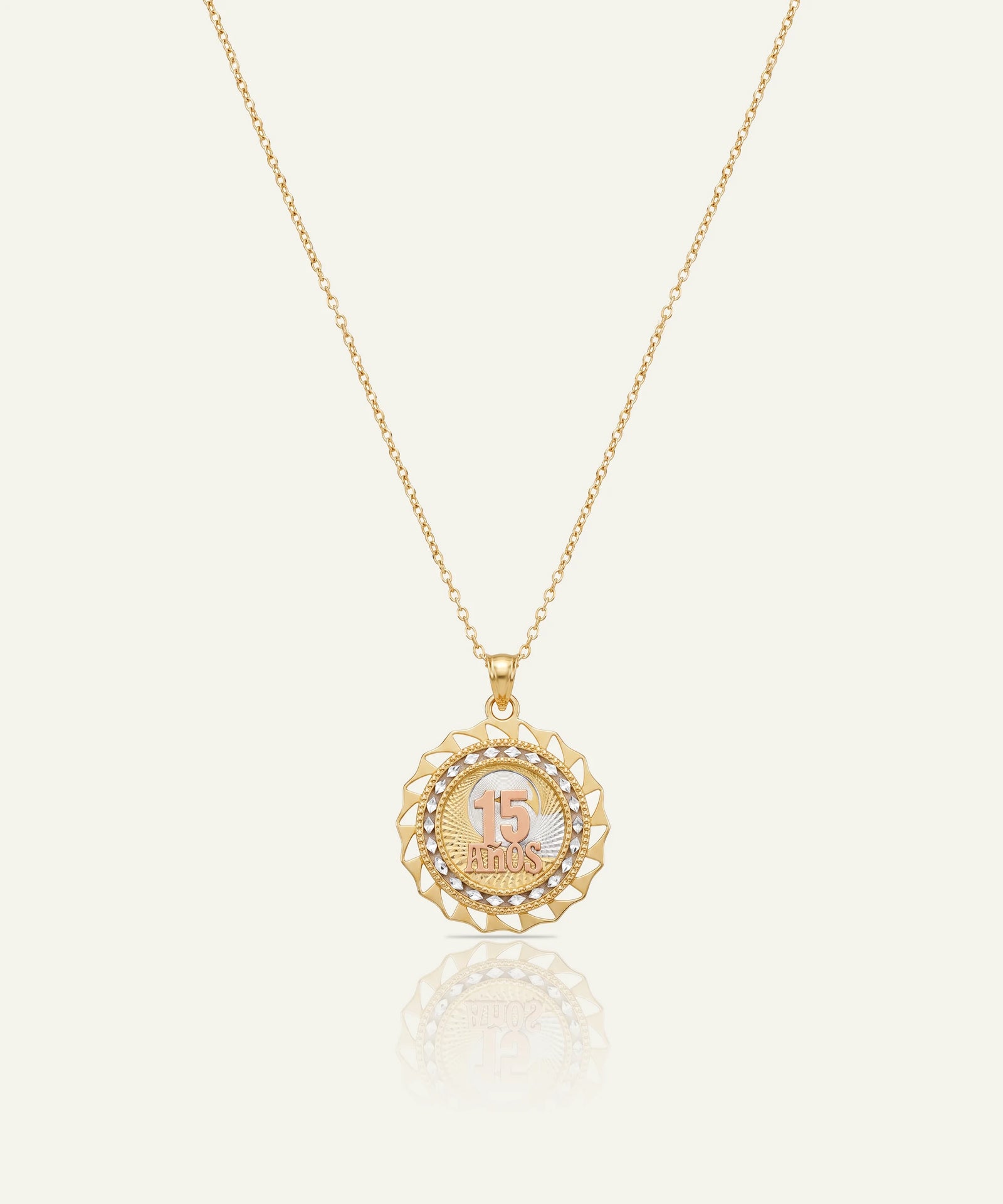 Quince Tri-Color Gold CZ Pendant