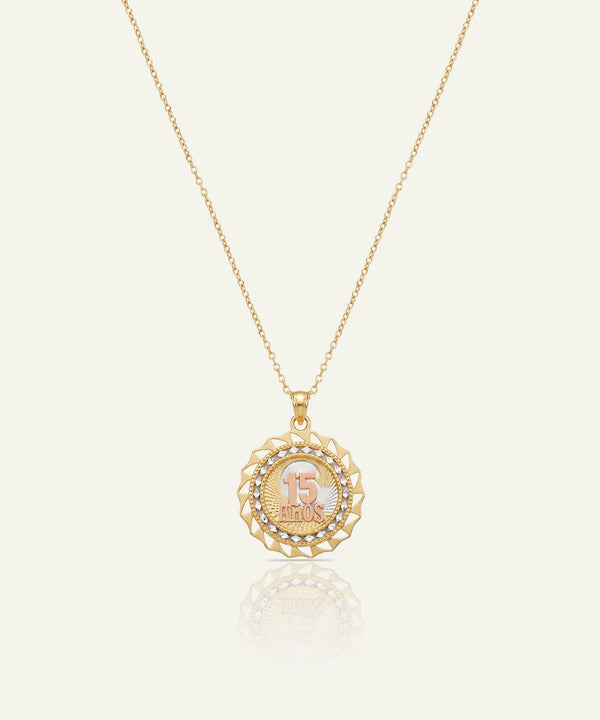 Quince Tri-Color Gold CZ Pendant