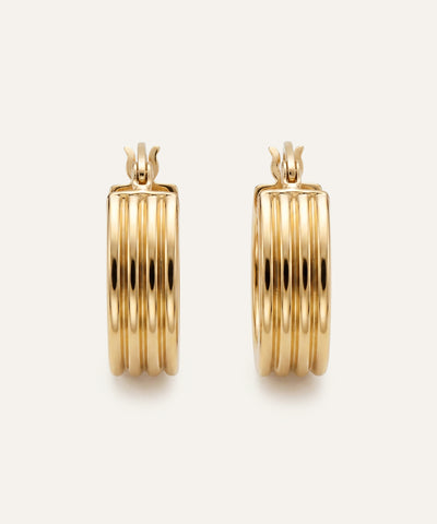 Oroventi 10K Yellow Gold Multi-Row Hoop Earrings at Valliani Jewelers