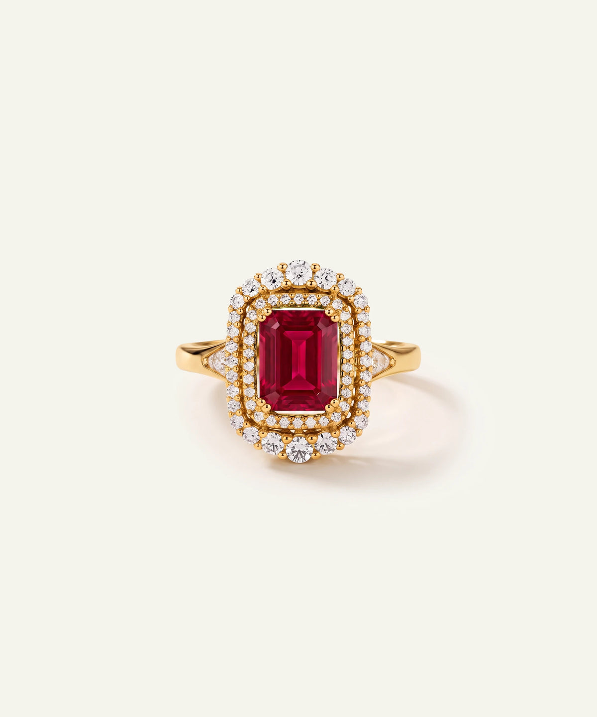 Aanika V® emerald & diamond halo ring at Valliani Jewelers
