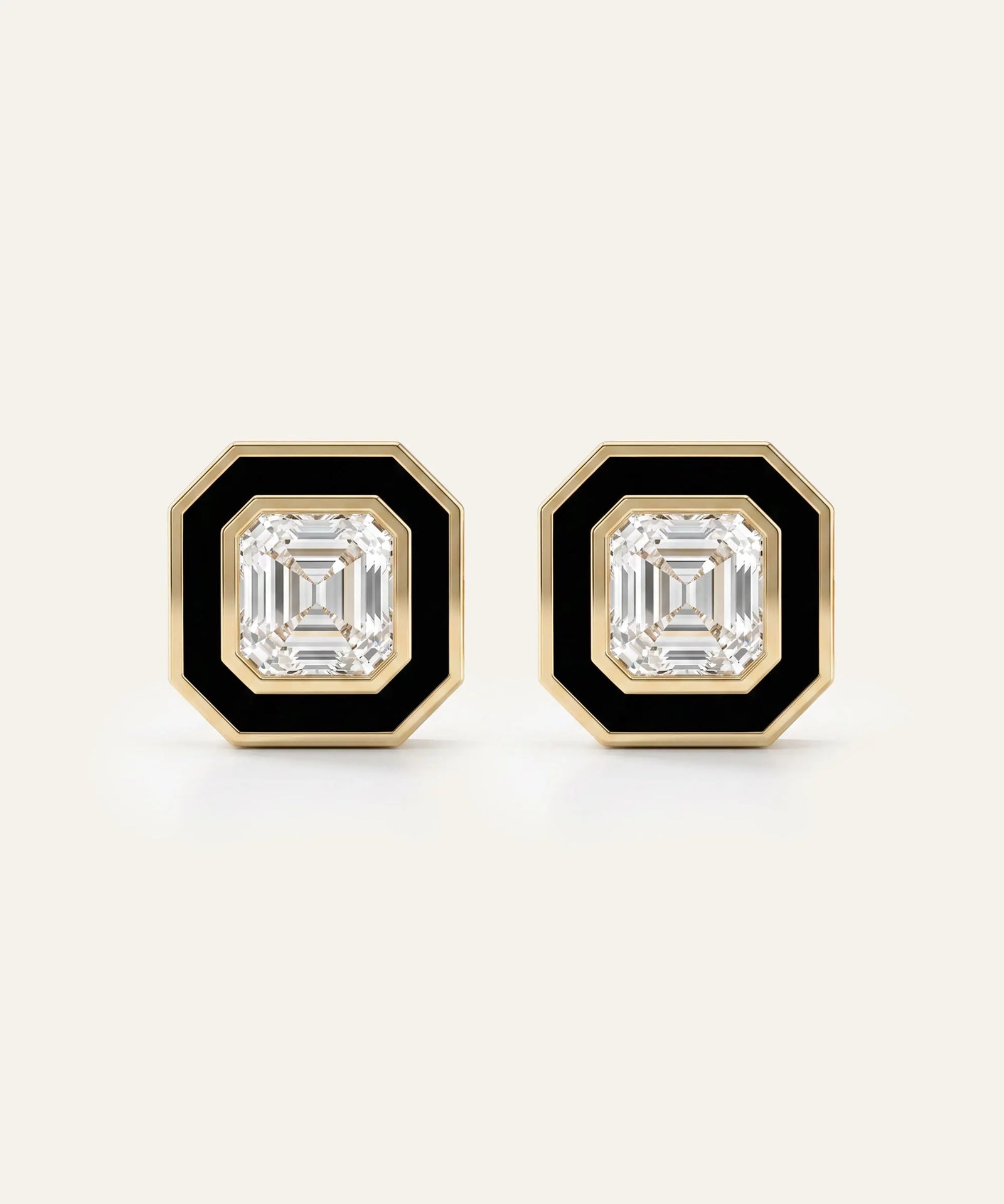 Link N Lock® Asscher Cut Diamond Studs Earrings