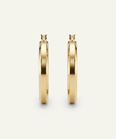 Oroventi 14K Yellow Gold Square Tube Hoop Earrings at Valliani Jewelers