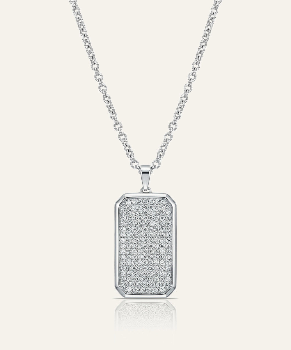 Link N Lock® Lab-grown Diamond Dog Tag Pendant