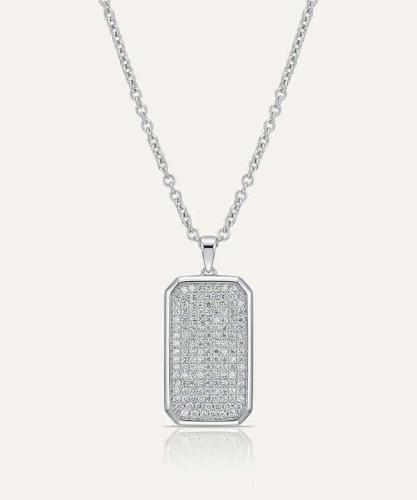 Link N Lock® Lab-grown Diamond Dog Tag Pendant