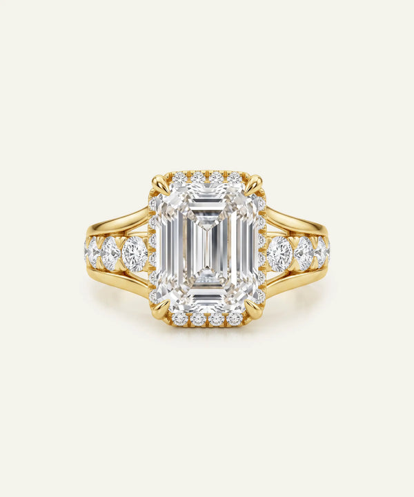 Novello Lab-grown Diamond Emerald Halo Bridal Ring