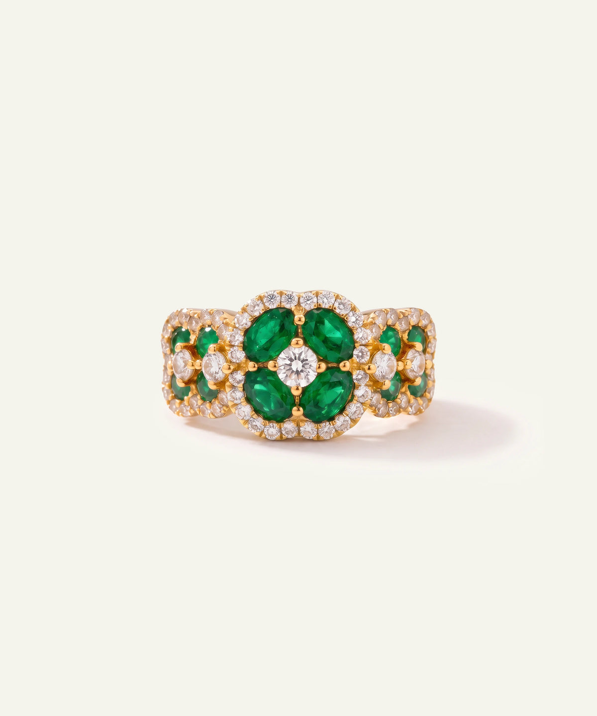 Aanika V® emerald & diamond cluster ring at Valliani Jewelers