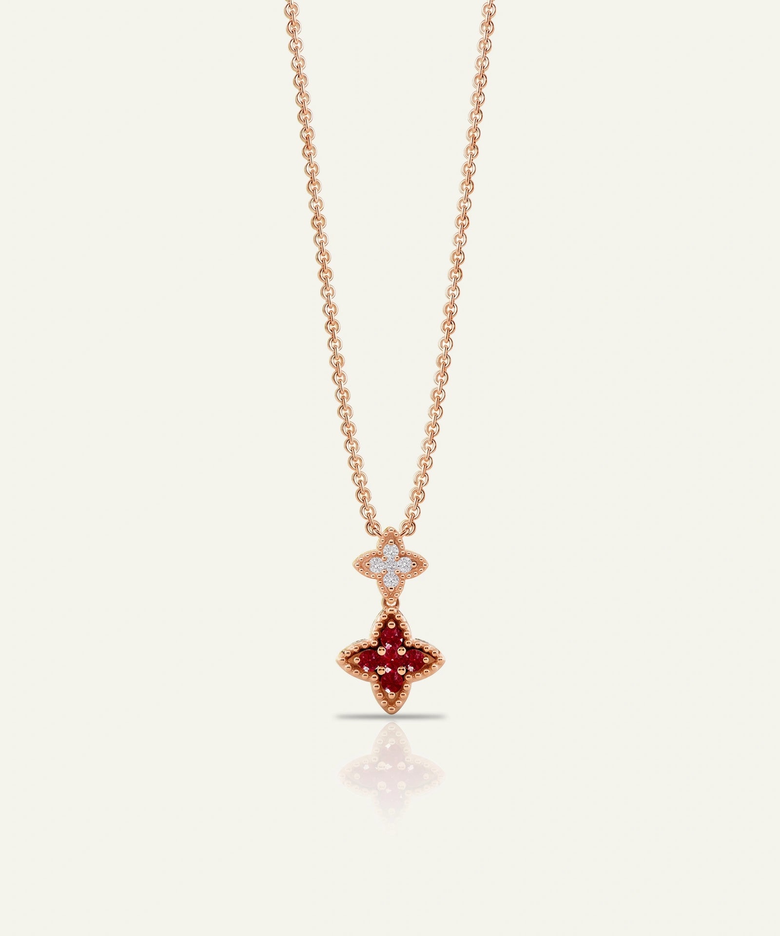 Aanika V. Ruby & Diamond Flower Necklace