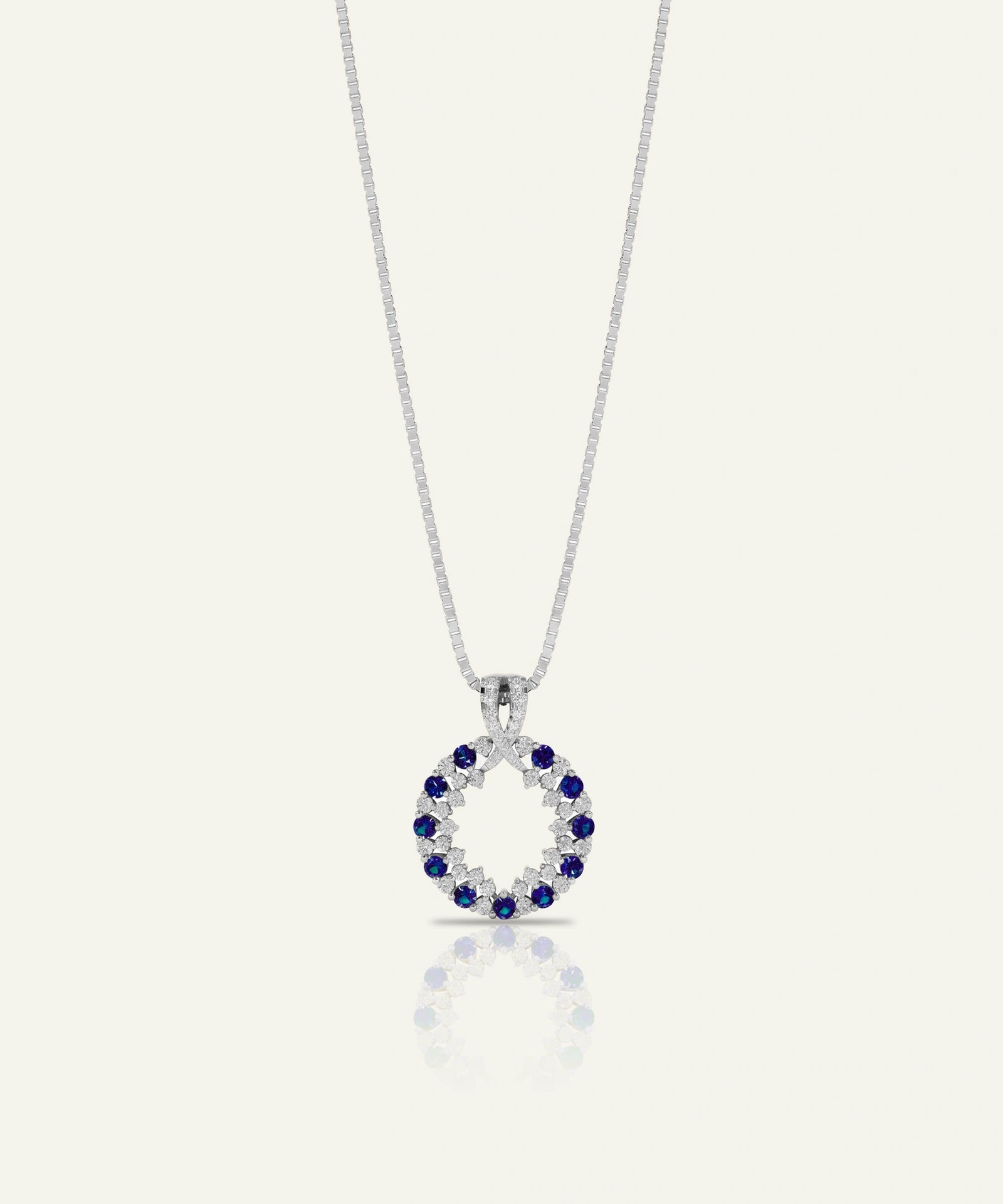 Aanika V. Sapphire & Diamond Round Circle Pendant