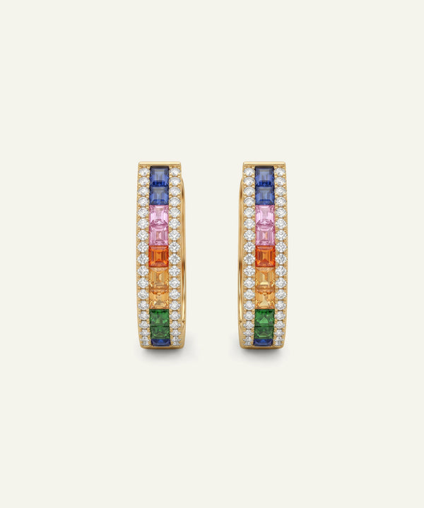 Aanika V. Multicolor Stones Hoops