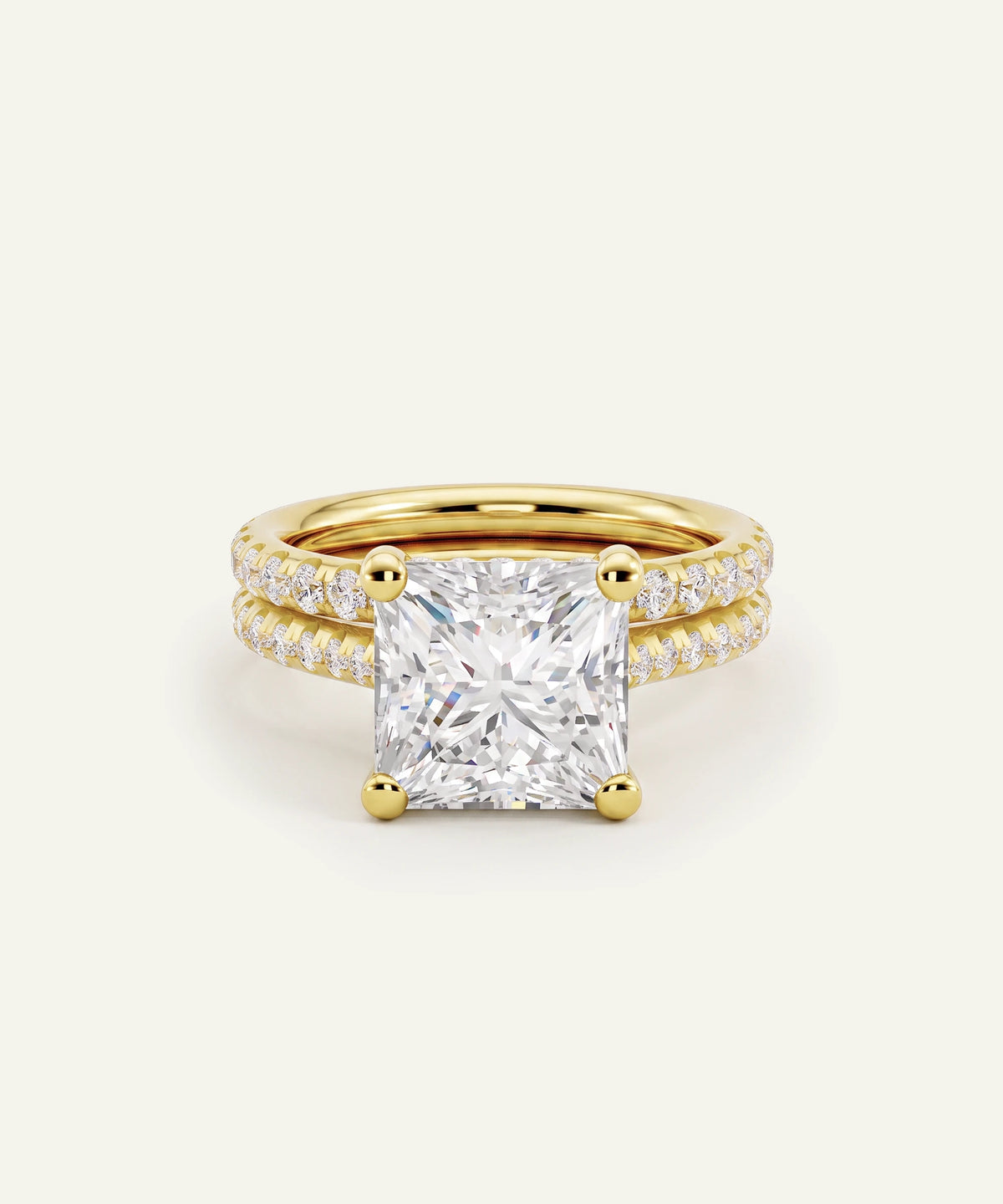 Ovani® Lab-grown Diamond Princess Hidden Halo Bridal Set