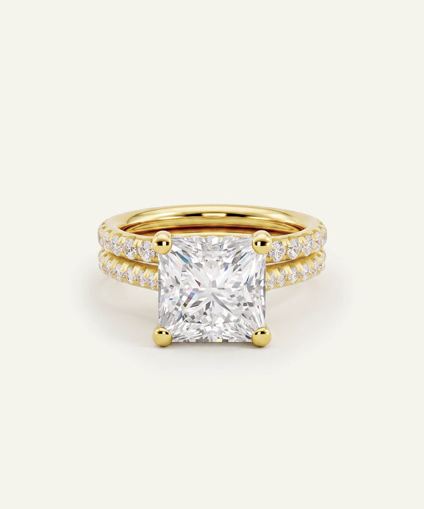 Ovani® Lab-grown Diamond Princess Hidden Halo Bridal Set