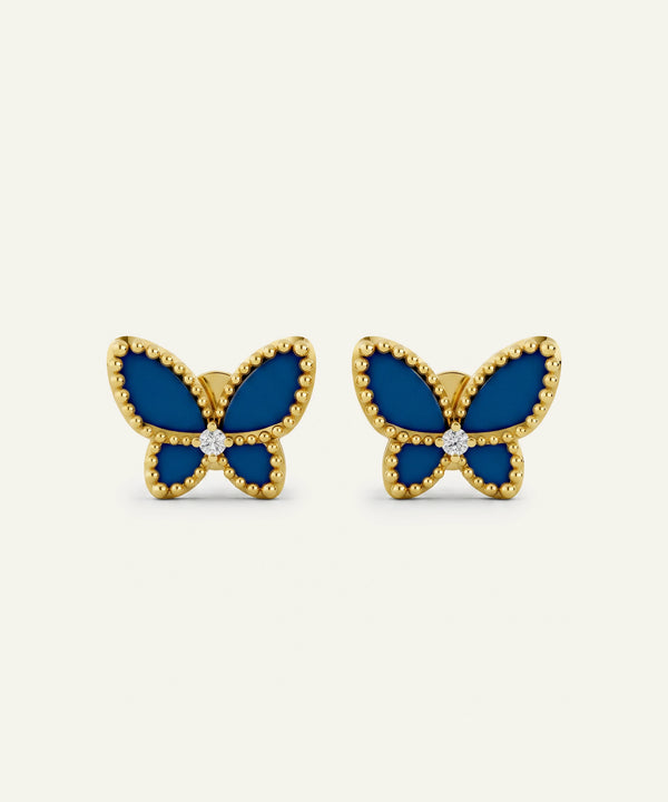 Bella by Ovani® Diamond Blue Lapis Butterfly Studs