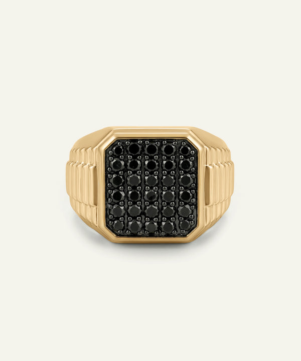 Link N Lock® Black Treated Diamond Composite Men's Ring