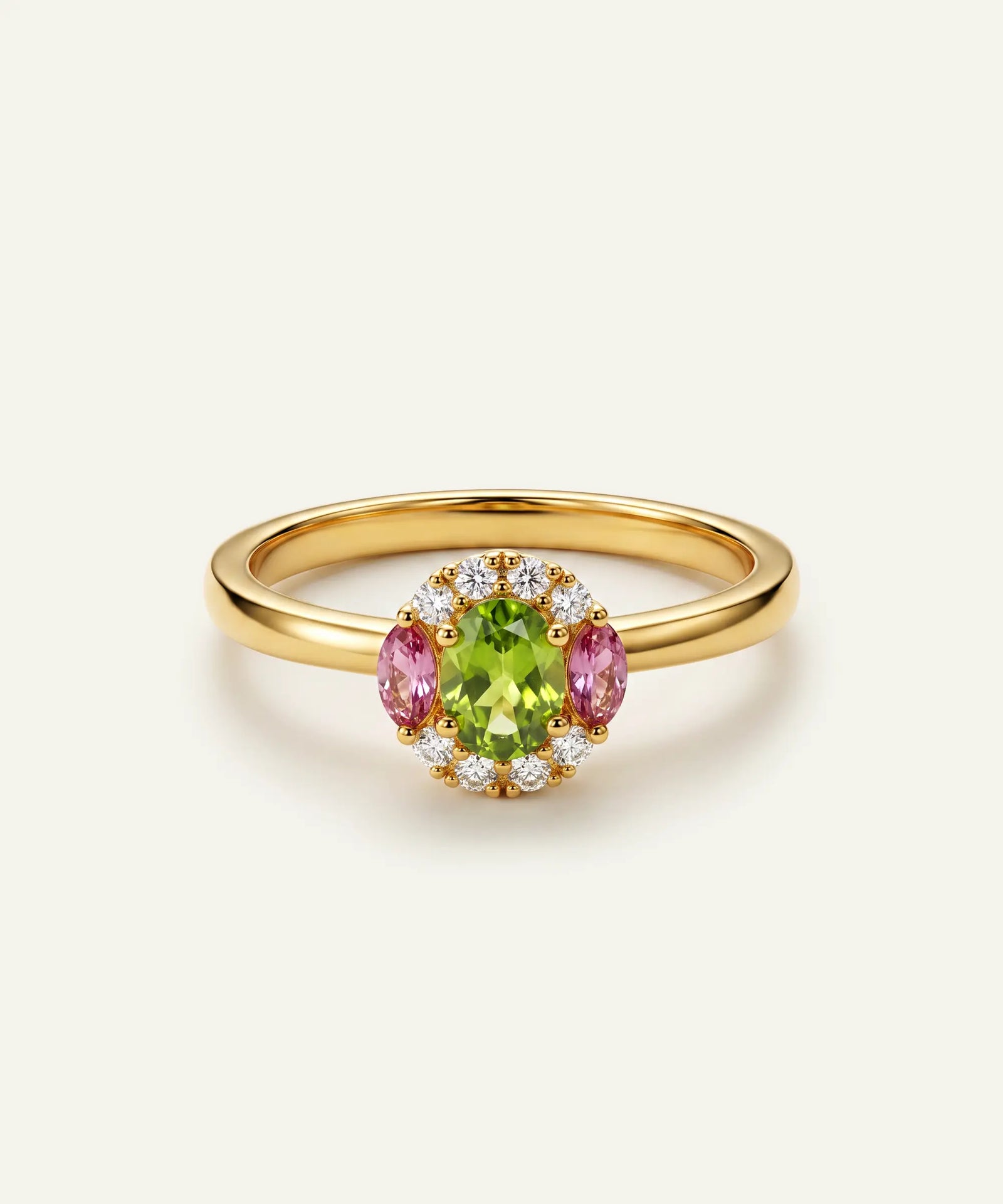 Love Spell® Peridot & Lab-grown Diamond Halo Ring