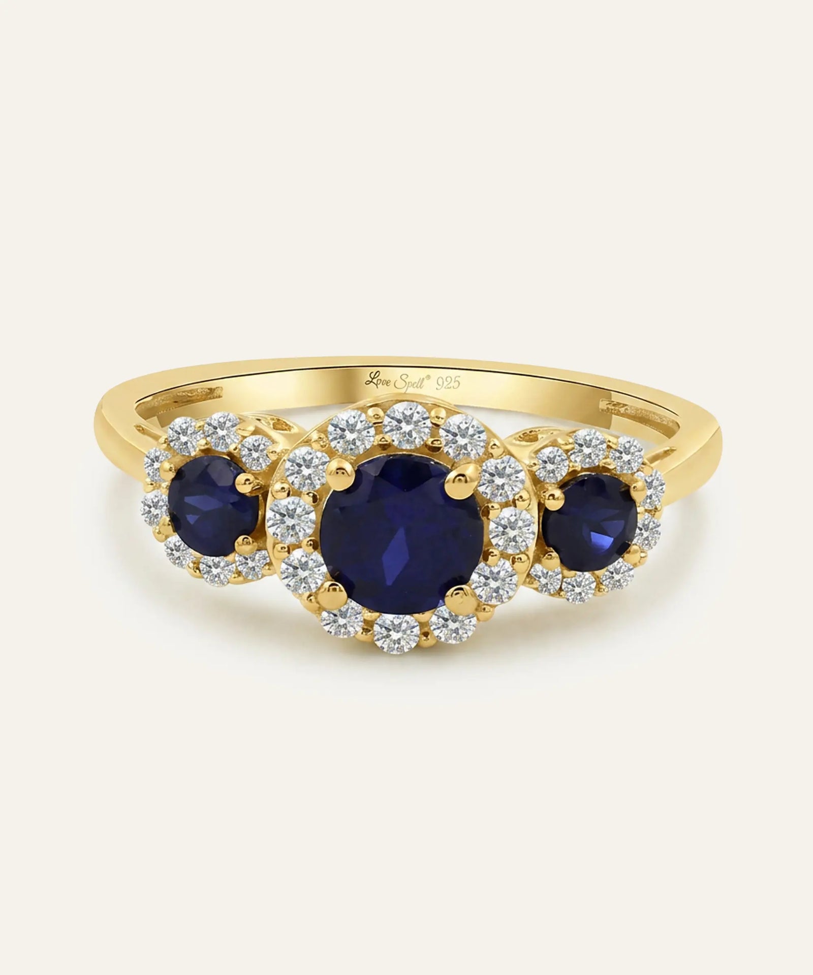 Love Spell® Sapphire & Lab-grown Diamond Round Halo Ring - 2.30 Ct. T.W.
