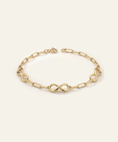 Oroventi 14K Yellow Gold Paperclip Infinity Bracelet at Valliani Jewelers