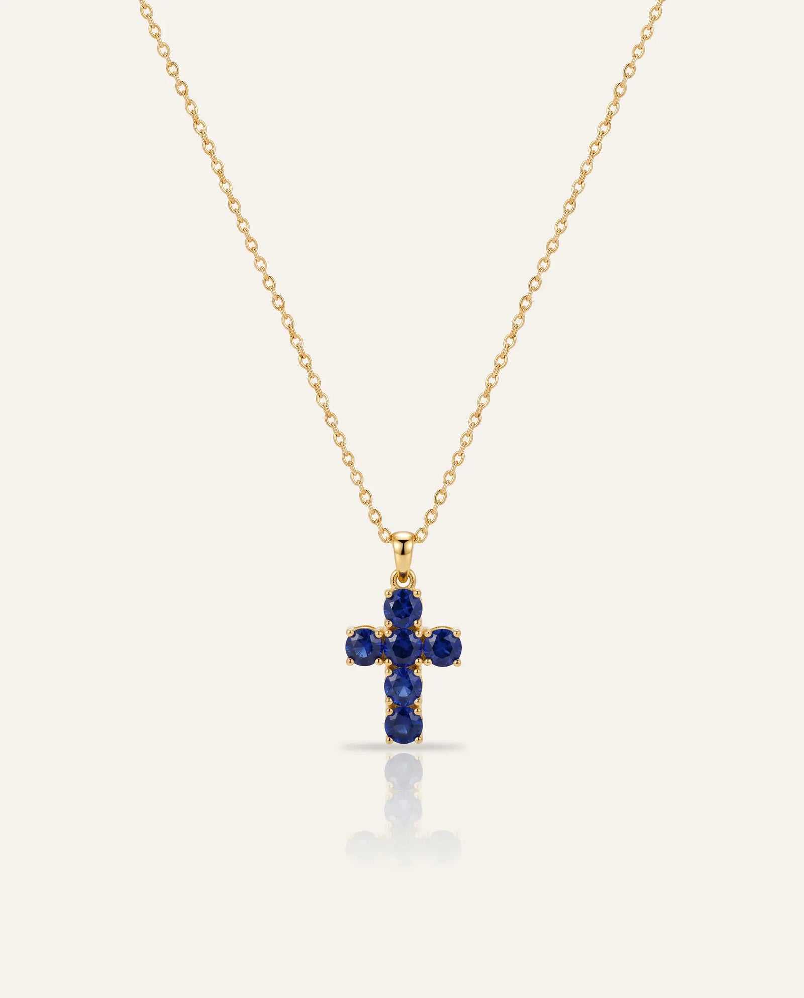 Aanika V. Sapphire Cross Necklace