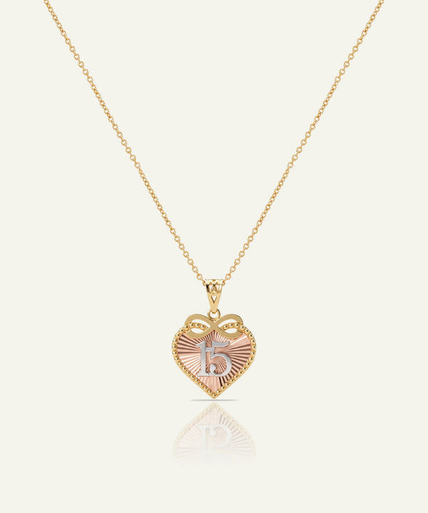 Quince Tri-Color Heart Pendant