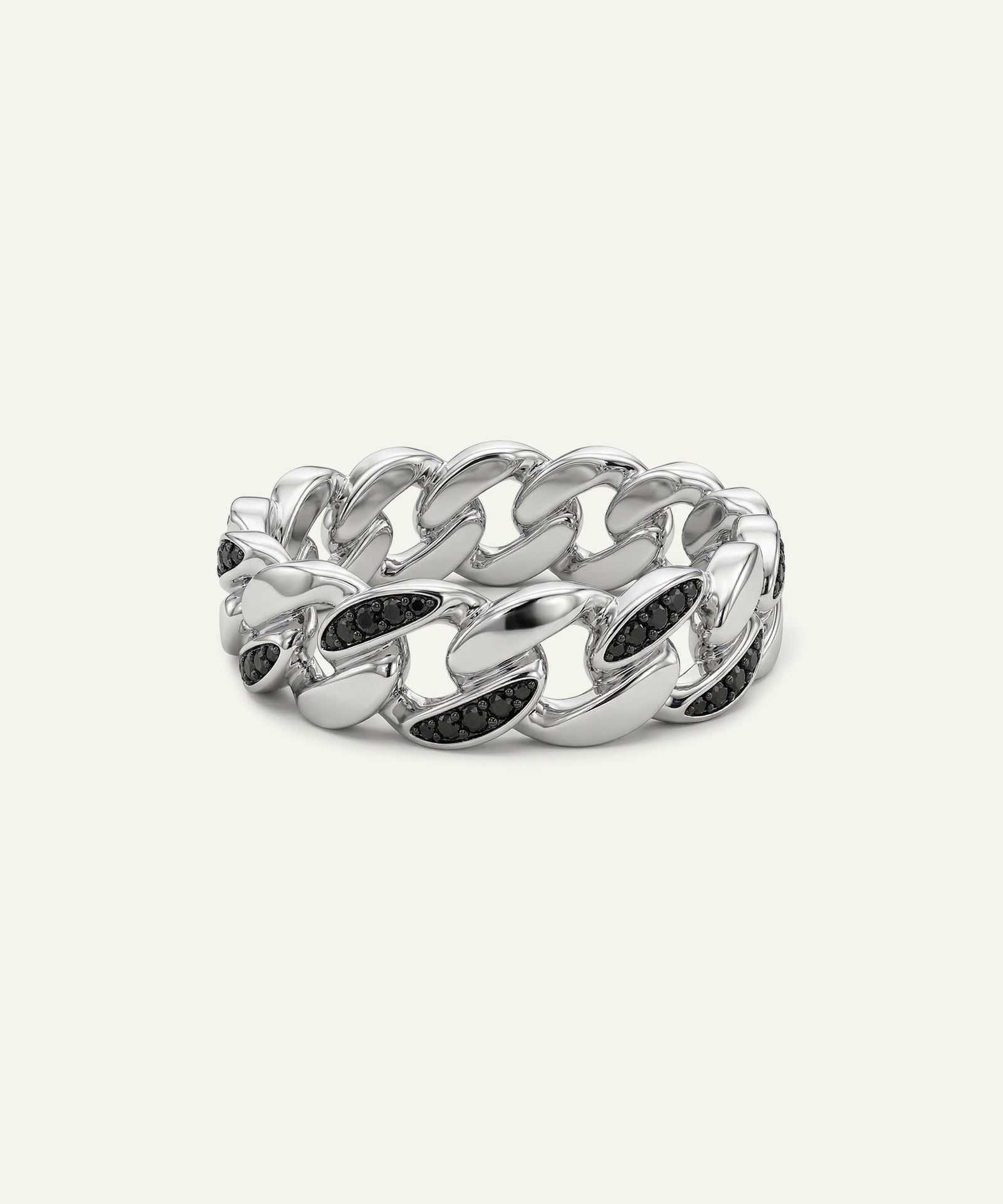 Link N Lock® Black Treated Diamond Cuban Men's Ring - 0.2 Ct. T.W.