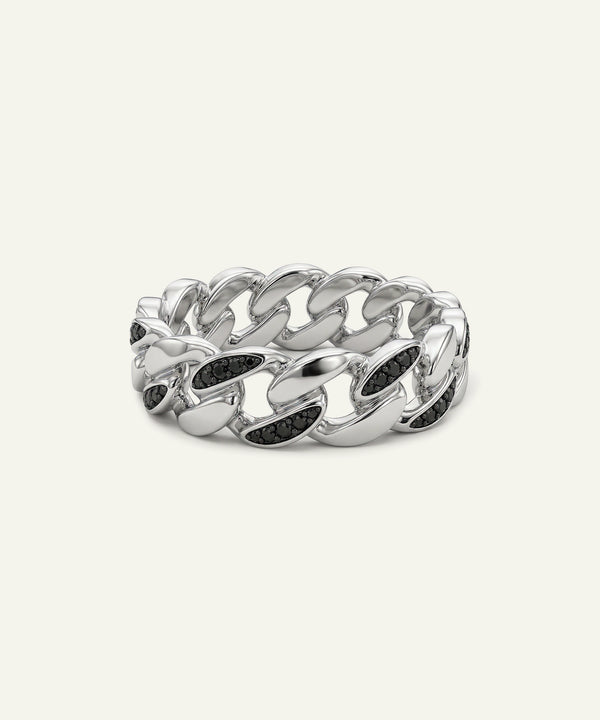 Link N Lock® Black Treated Diamond Cuban Men's Ring