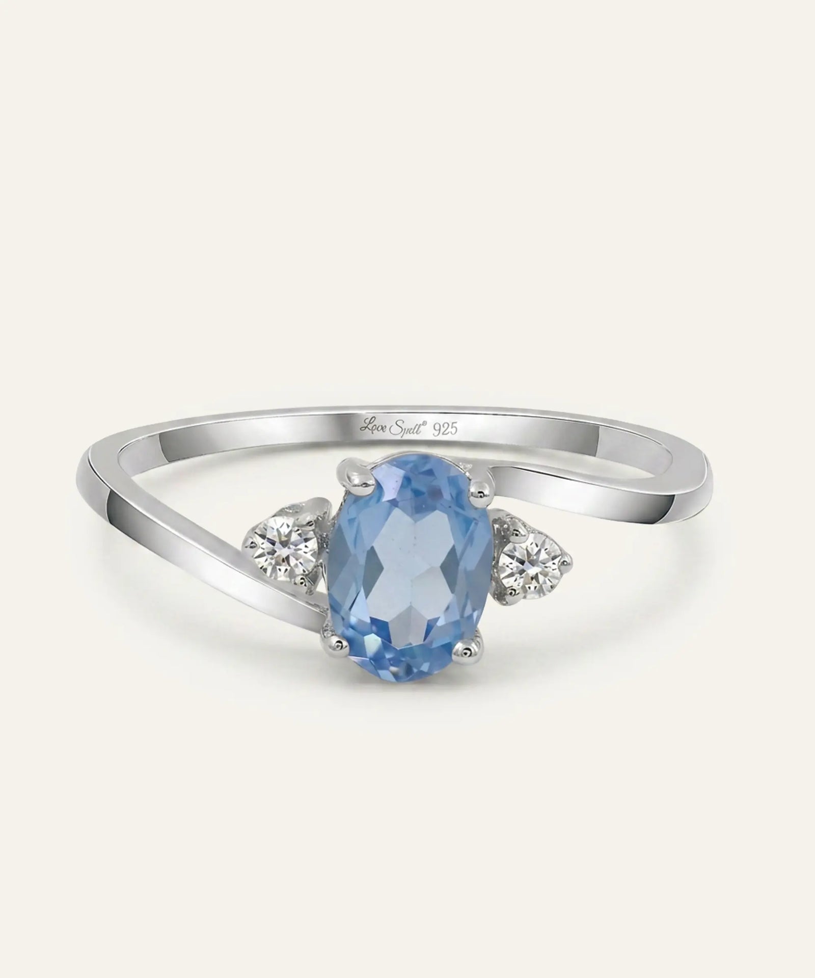 Love Spell® Blue Topaz & Lab-grown Diamond Oval Ring - 2.52 Ct. T.W.