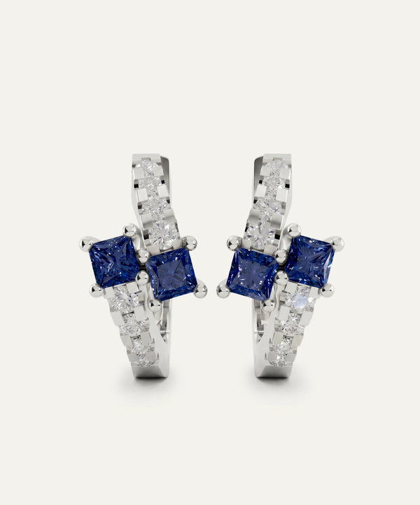 Aanika V. Sapphire & Diamond Bypass Hoops