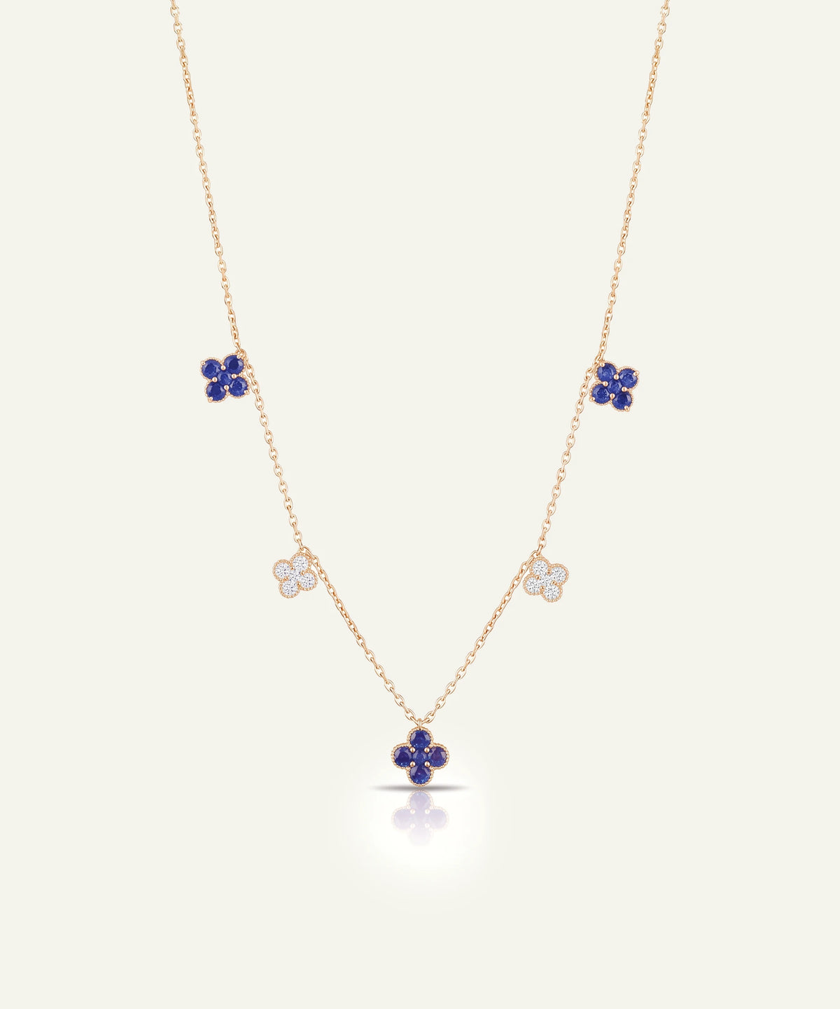 Aanika V® sapphire & diamond floral station necklace at Valliani Jewelers