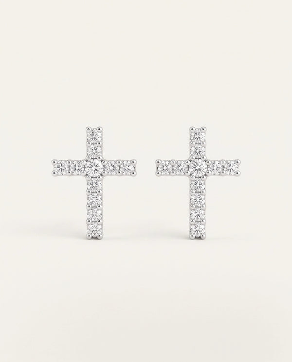 Novello Lab-grown Diamond Cross Earrings