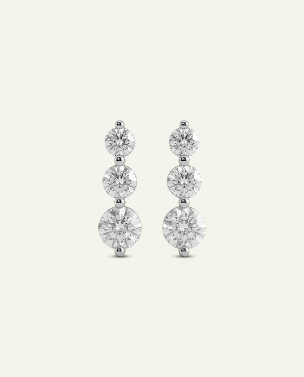 Novello Lab-grown Diamond 3-Stone Earrings