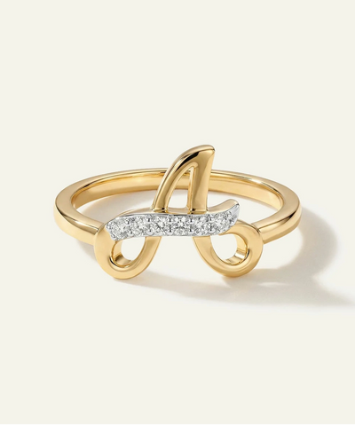 Love SpellÂ® Lab-Grown Diamond Initial Ring in Sterling Silver