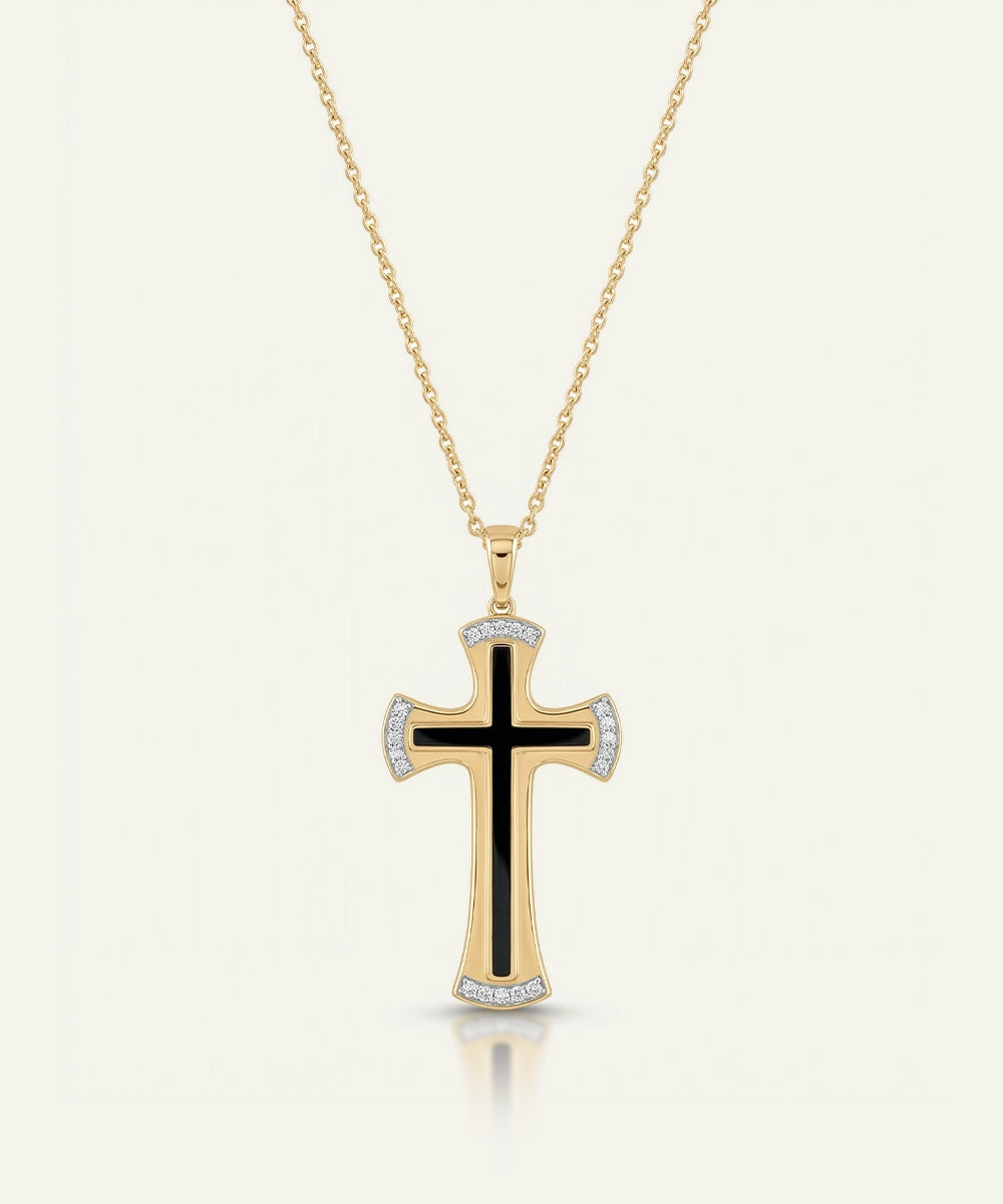 Link N Lock® Silver Lab-grown Diamond Cross Pendant