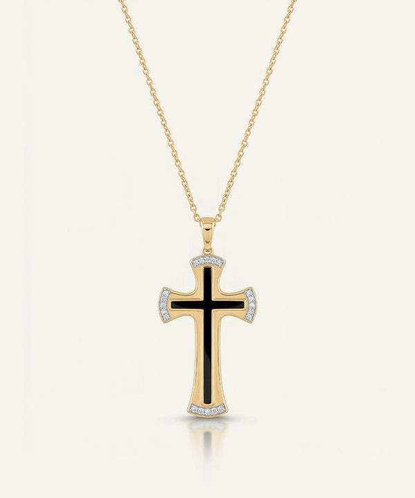 Link N Lock® Silver Lab-grown Diamond Cross Pendant