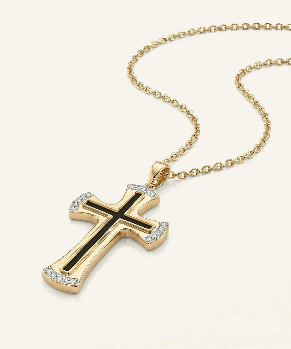 Link N Lock® Silver Lab-grown Diamond Cross Pendant