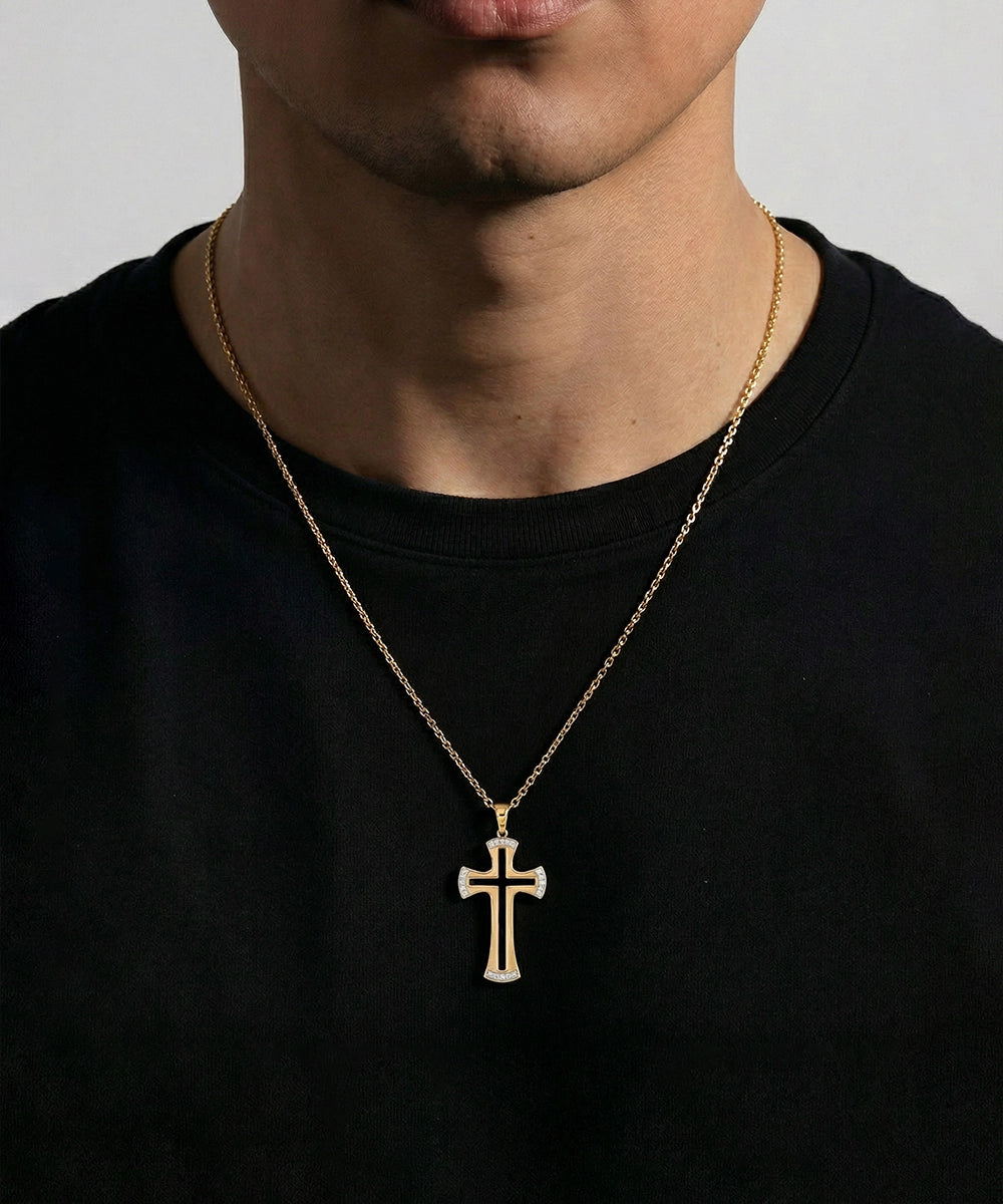 Link N Lock® Silver Lab-grown Diamond Cross Pendant