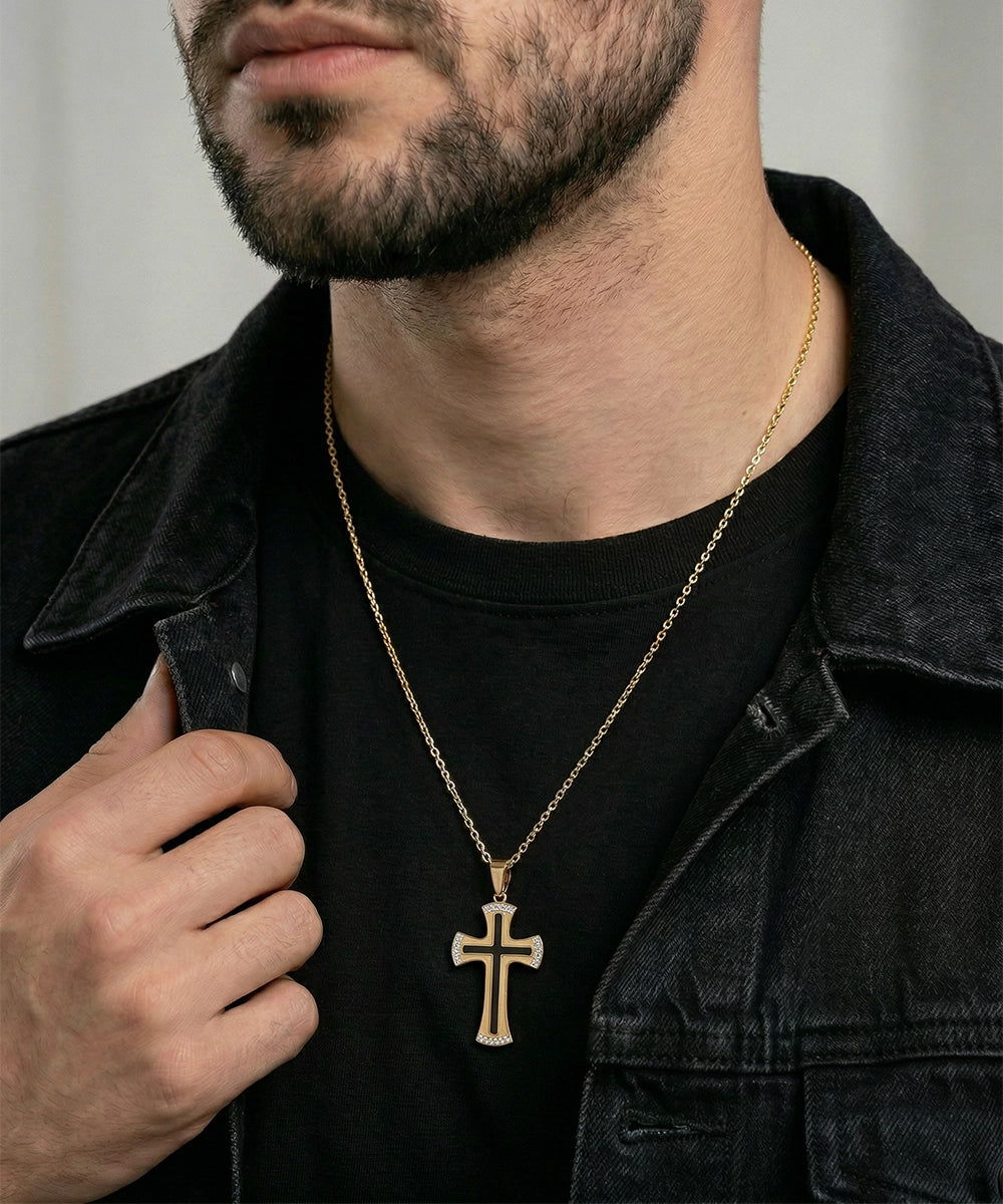 Link N Lock® Silver Lab-grown Diamond Cross Pendant