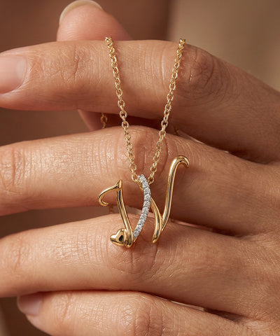Love SpellÂ® Lab-Grown Diamond Initial Pendant in Sterling Silver alternate view - alternate view