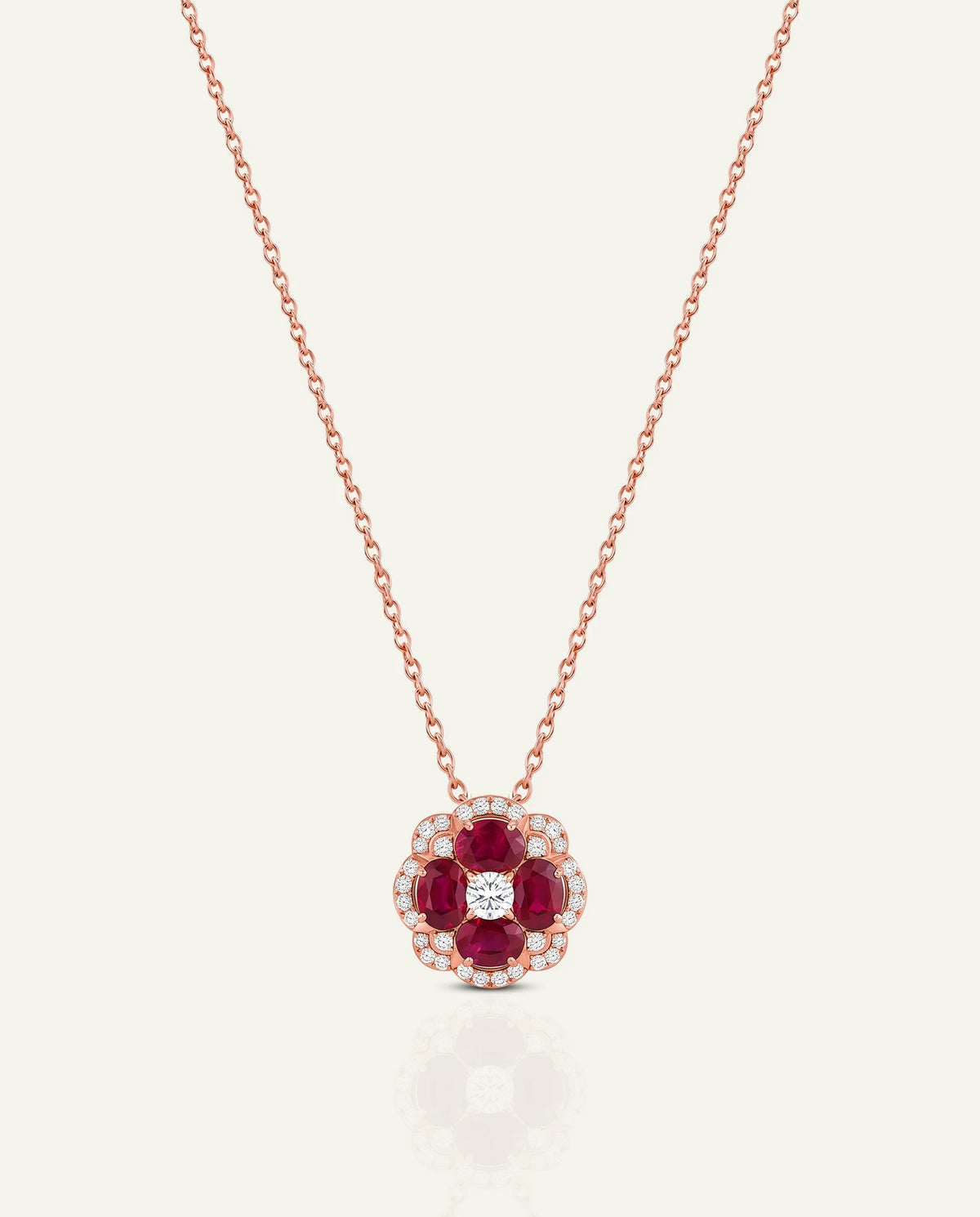Necklace with colorful gemstones on a white background