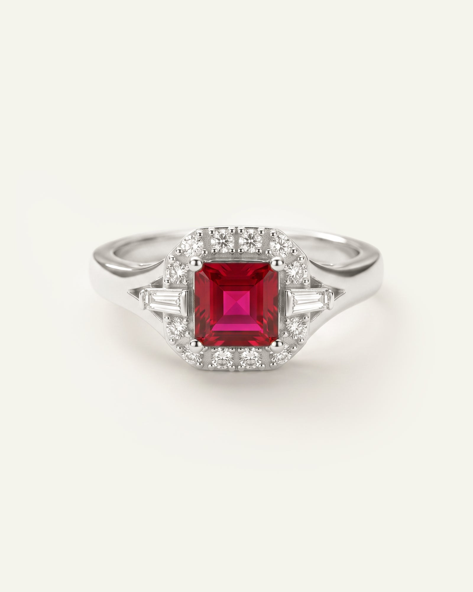 Love Spell® Lab-created Ruby & Lab-grown Diamond Halo Ring