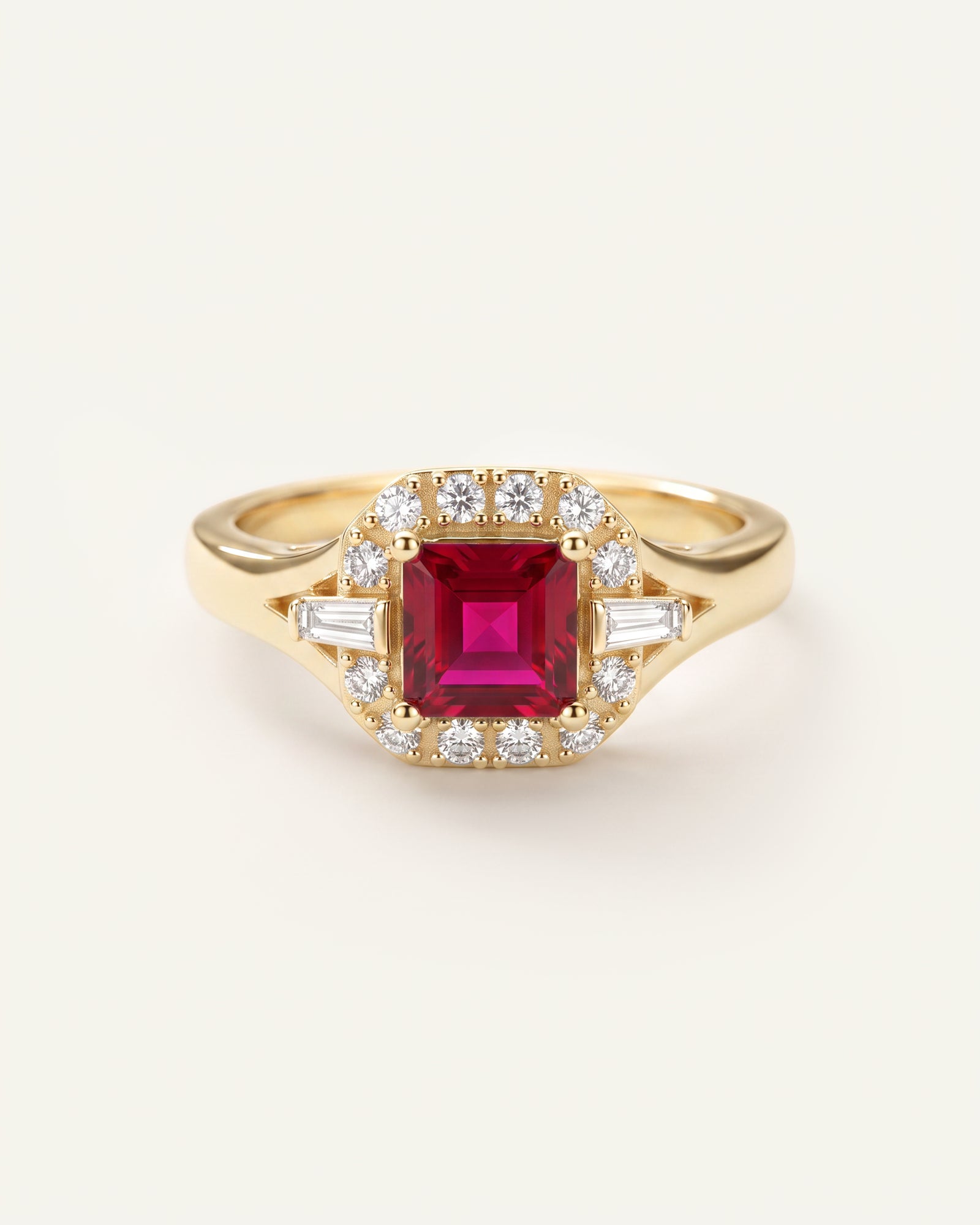 Love Spell® Lab-created Ruby & Lab-grown Diamond Halo Ring